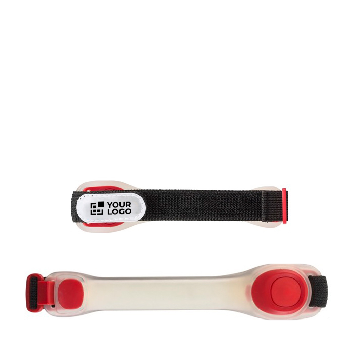 Bande en silicone pour visibilité avec 2 LED et fermeture velcro