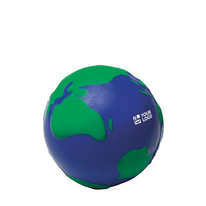 Balle anti-stress en PU en forme de globe terrestre à personnaliser