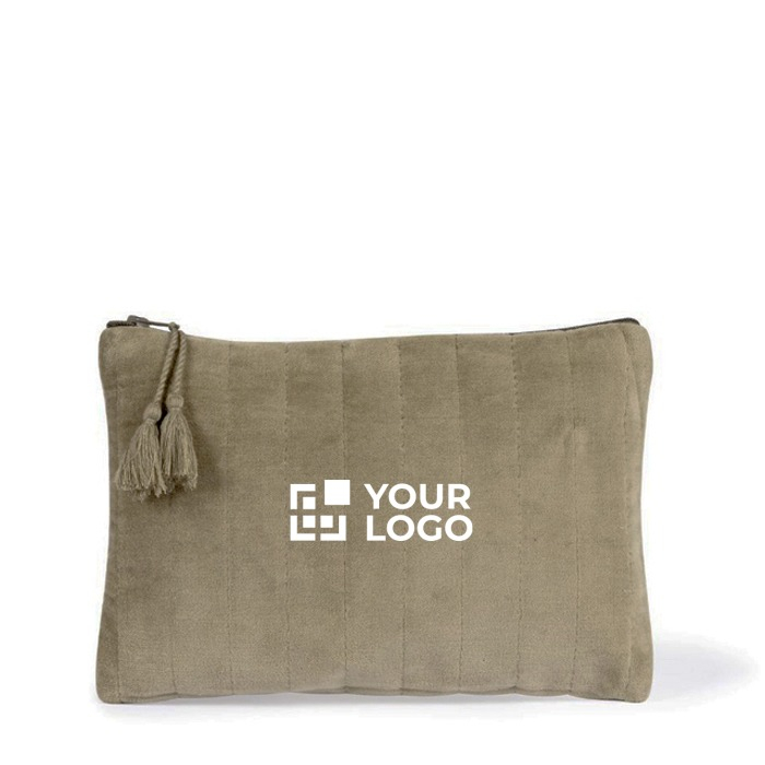 Trousse de toilette en velours avec zone d'impression