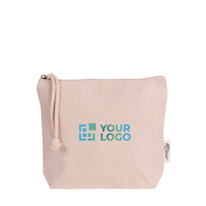 Trousse de toilette en coton recyclé avec bracelet en corde