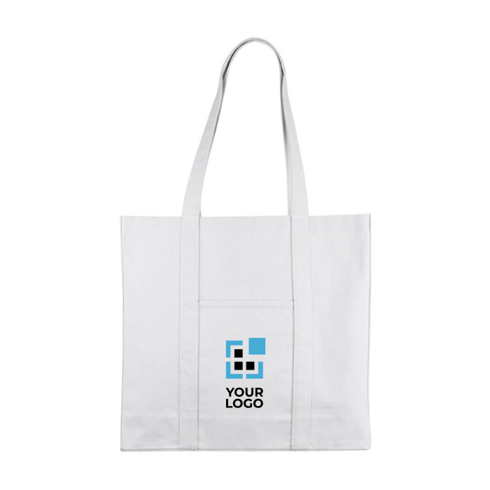 Sac grand format en coton recyclé avec poignées longues 360 g/m2