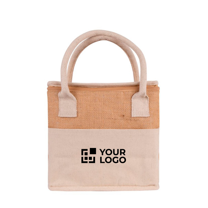 Sac isotherme en jute avec poignées renforcées en coton