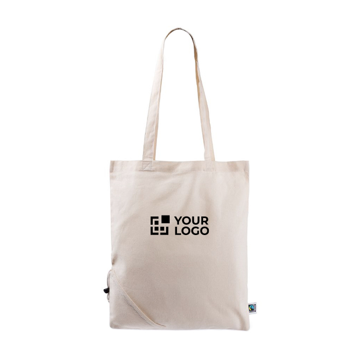 Sac pliable en coton Fairtrade à personnaliser 120 g/m2