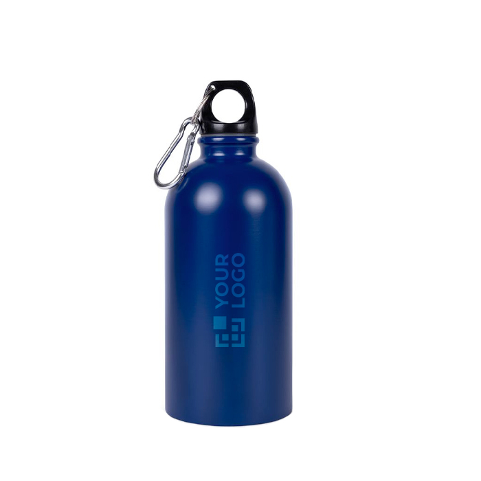 Gourde en acier inoxydable recyclé avec mousqueton argenté 500ml