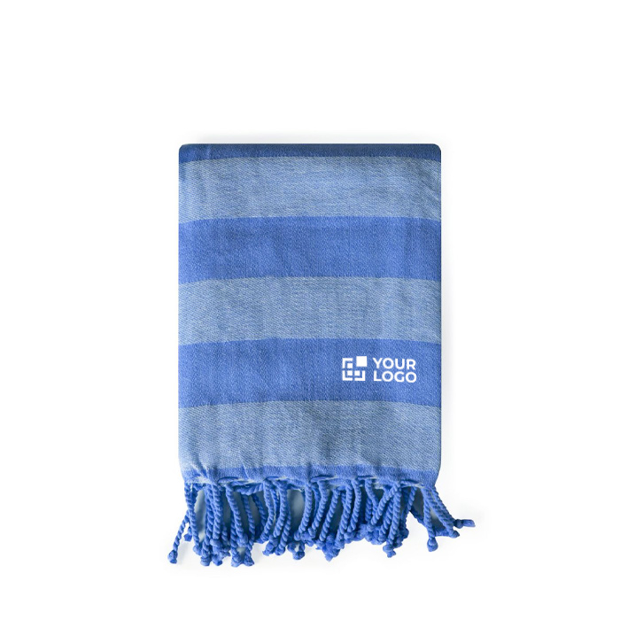 Paréo à rayures en coton recyclé, idéal pour la plage, 340 g/m²