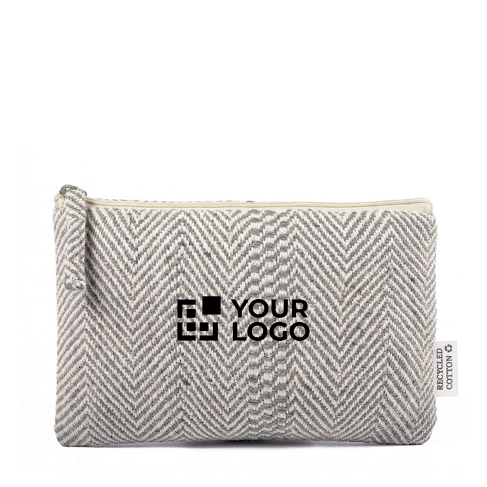 Trousse plate en coton recyclé à chevrons 530 g/m²