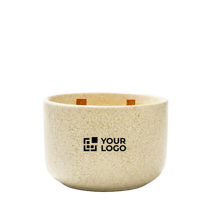 Bougie parfumée en céramique à double mèche bois 320 g