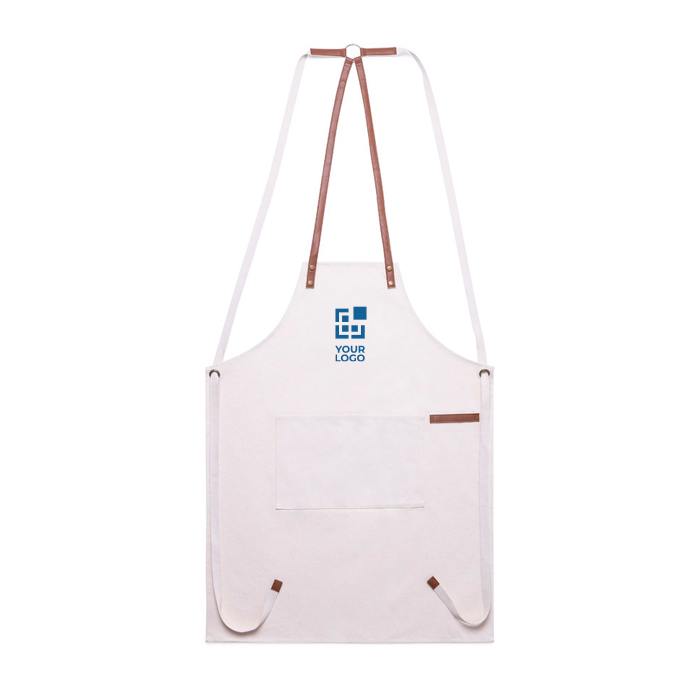 Tablier en coton avec attaches en similicuir réglables 340 g/m²