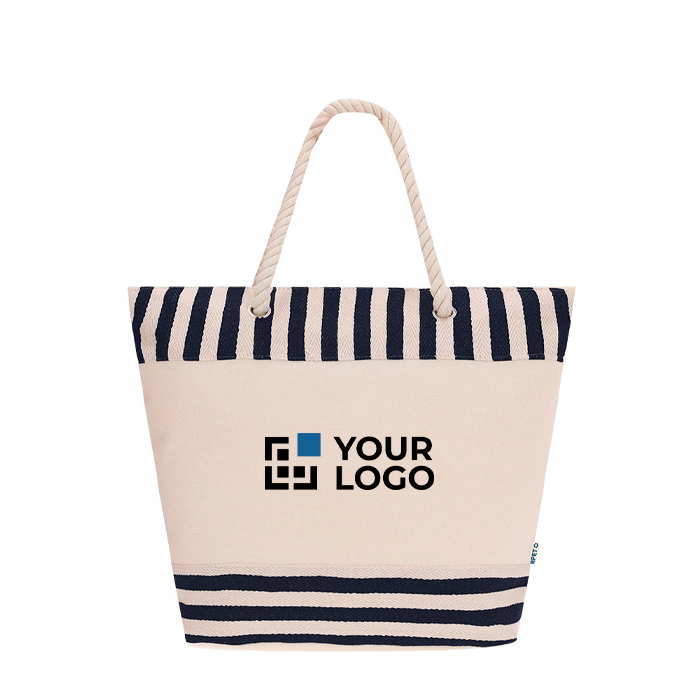 Sac en RPET avec intérieur en aluminium et motifs rayés