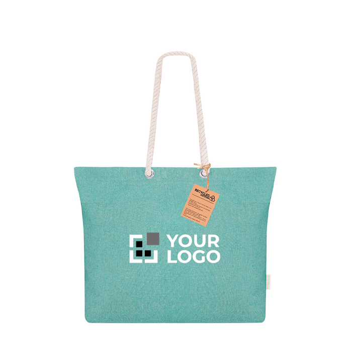 Sac en coton recyclé avec soufflet et anses en coton 220 g/m²