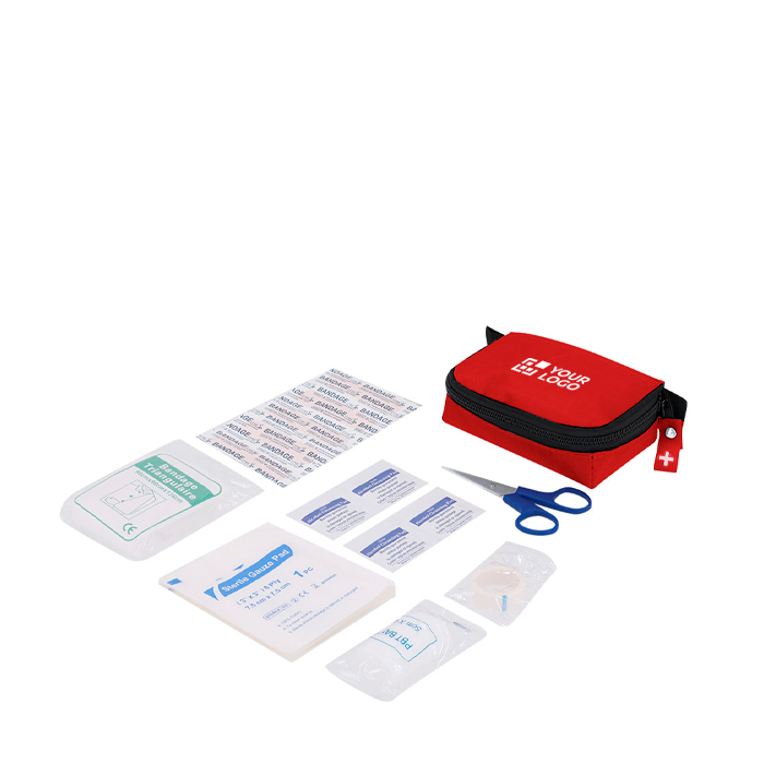 Kit de premiers secours avec 20 accessoires dans une trousse zippée