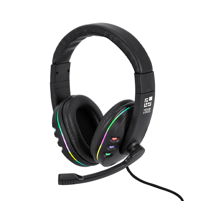 Casque audio avec arceau rétroéclairé LED pour gamers