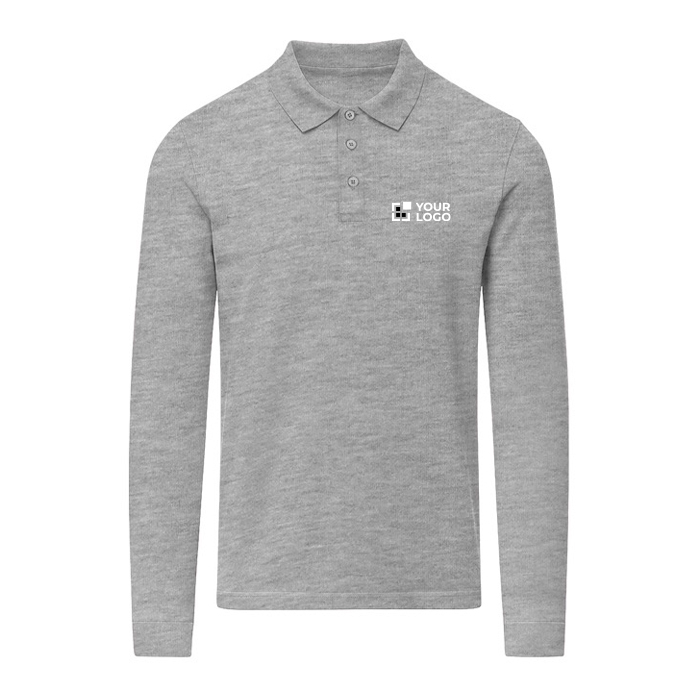 Polo unisexe à manches longues en coton MKT Charlot 220 g/m²