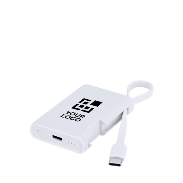 Batterie externe portable blanche au format compact 2 000 mAh