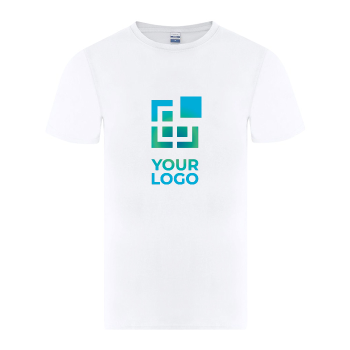 T-shirt blanc pour adulte à manches courtes, col rond 150 g/m²