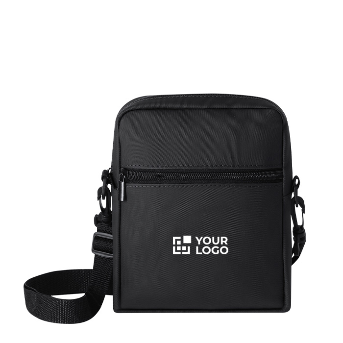 Sac bandoulière en cuir synthétique avec double fermeture éclair