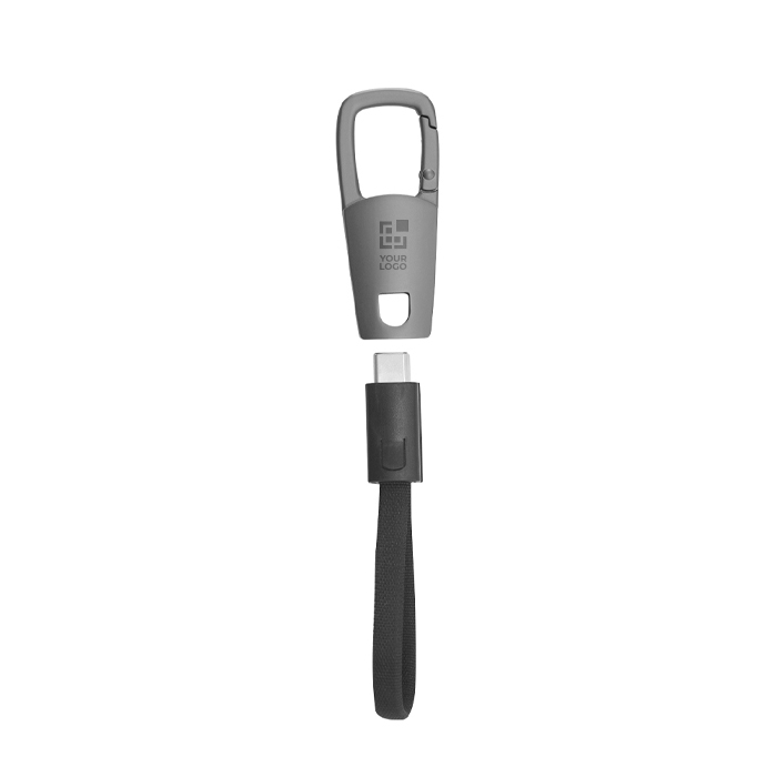 Câble de charge et de données USB-C 60 W avec mousqueton en plastique