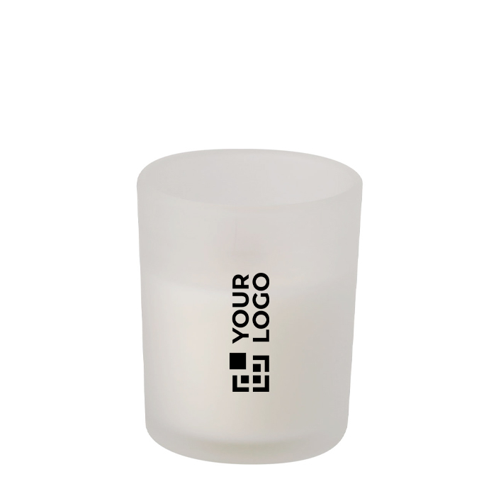 Bougie parfumée en verre avec mèche en bois et parfum vanille