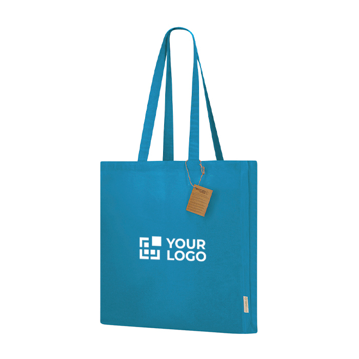 Sac à soufflet, anses longues renforcées en coton recyclé 140 g/m²
