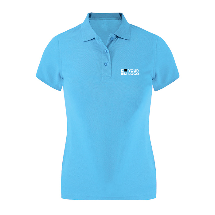 Polo femme ajusté manches courtes en tissu technique 180 g/m²