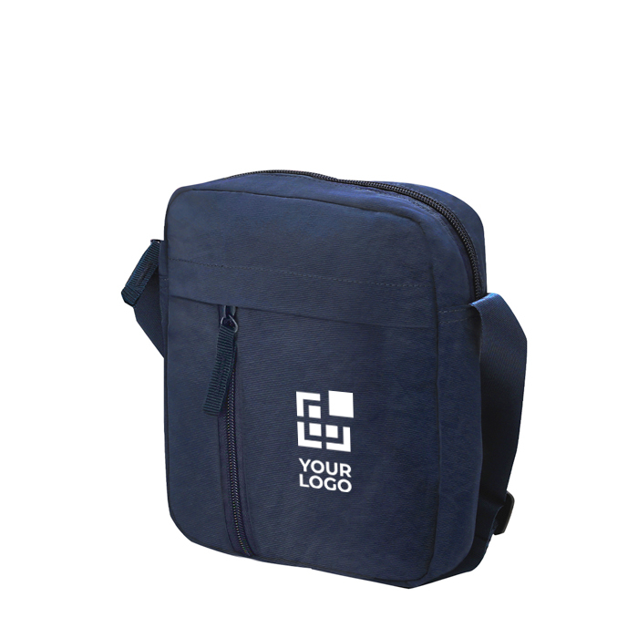 Sac bandoulière en nylon souple avec poche avant et fermeture éclair