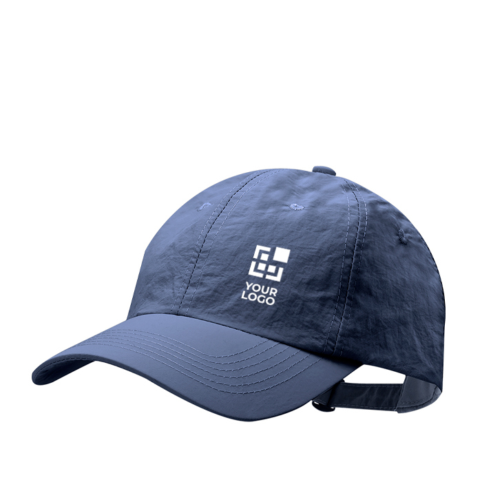 Casquette en nylon à 6 panneaux avec fermeture à boucle métallique