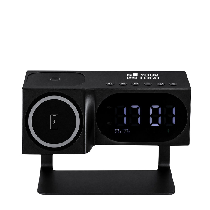 Station de charge sans fil haut-parleur et horloge numérique 1200mAh