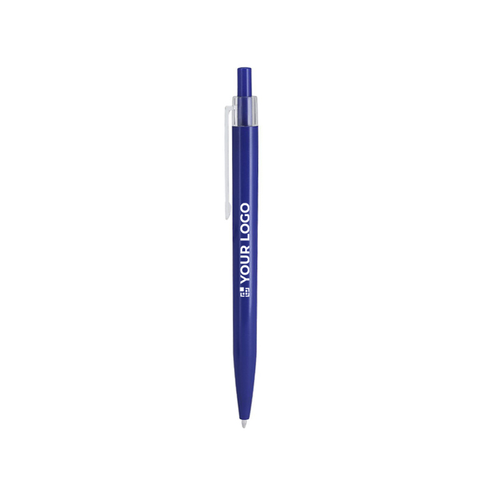 Stylo-bille rétractable en plastique clip transparent et encre bleue