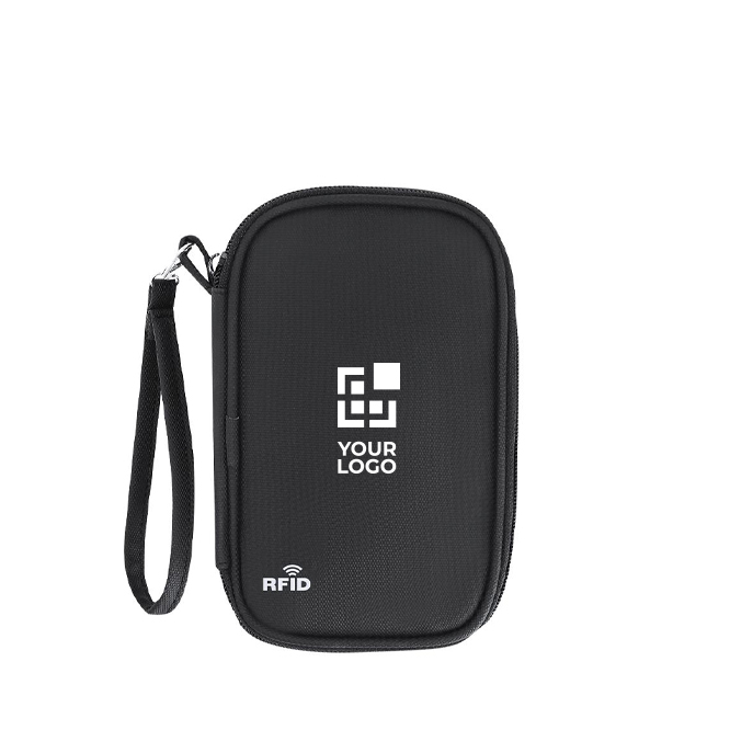 Étui organiseur de voyage en PU fermeture éclair et protection RFID