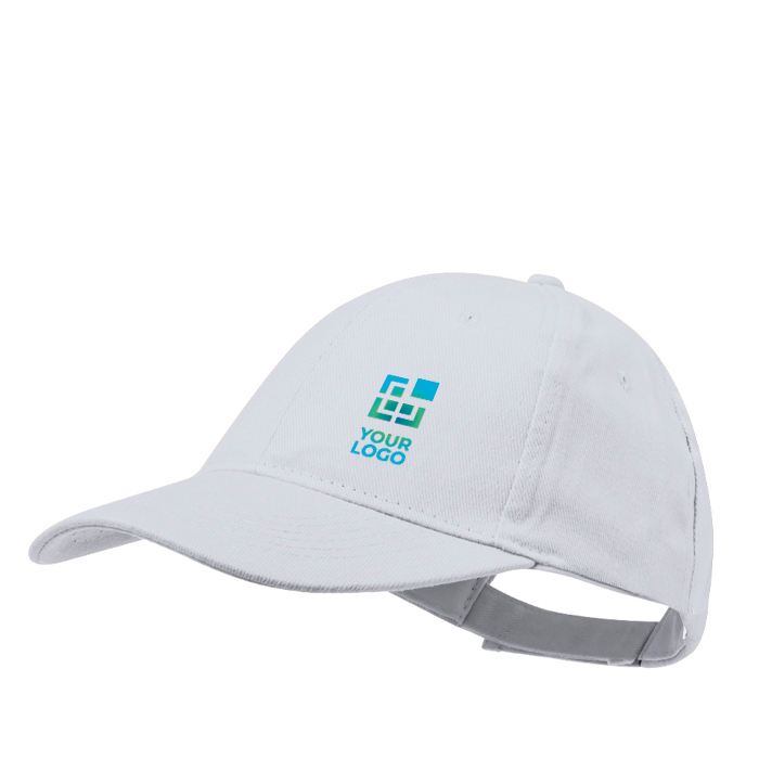 Casquette 6 panneaux en coton peigné avec fermeture velcro