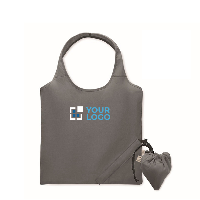 Sac de courses compact et pliable en coton recyclé 140 g/m²