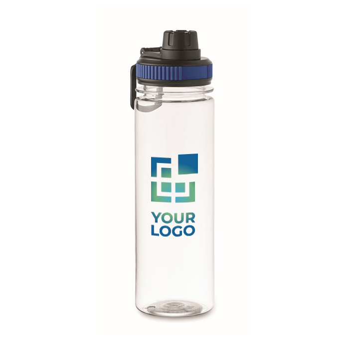 Bouteille transparente RPET avec couvercle et anse de transport 750 ml