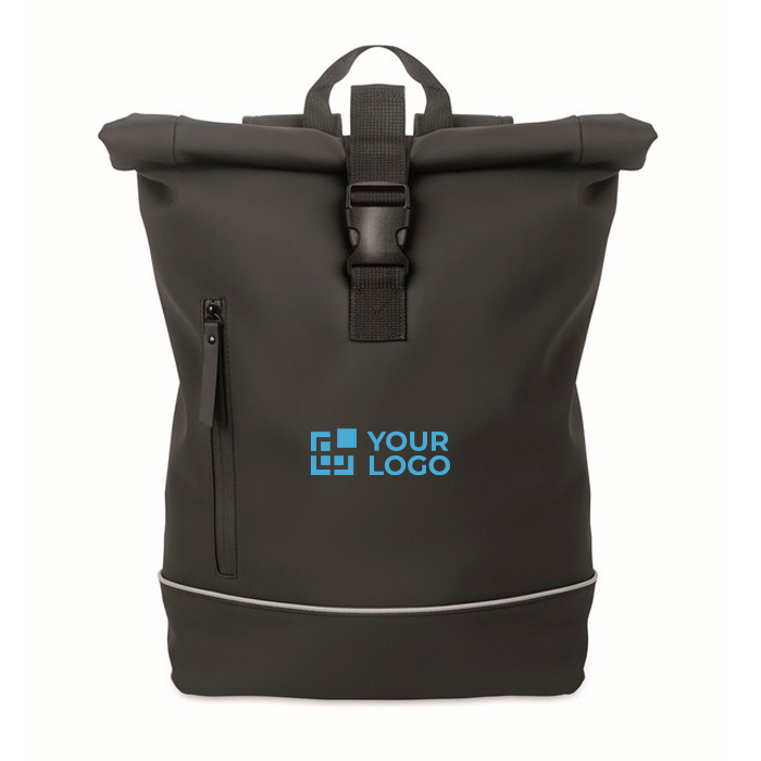 Sac à dos roll-top bande réfléchissante imperméable 15 pouces