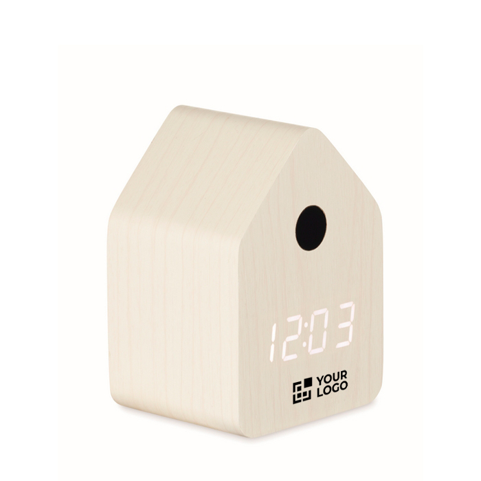 Petite horloge de bureau en forme de nichoir avec alarme