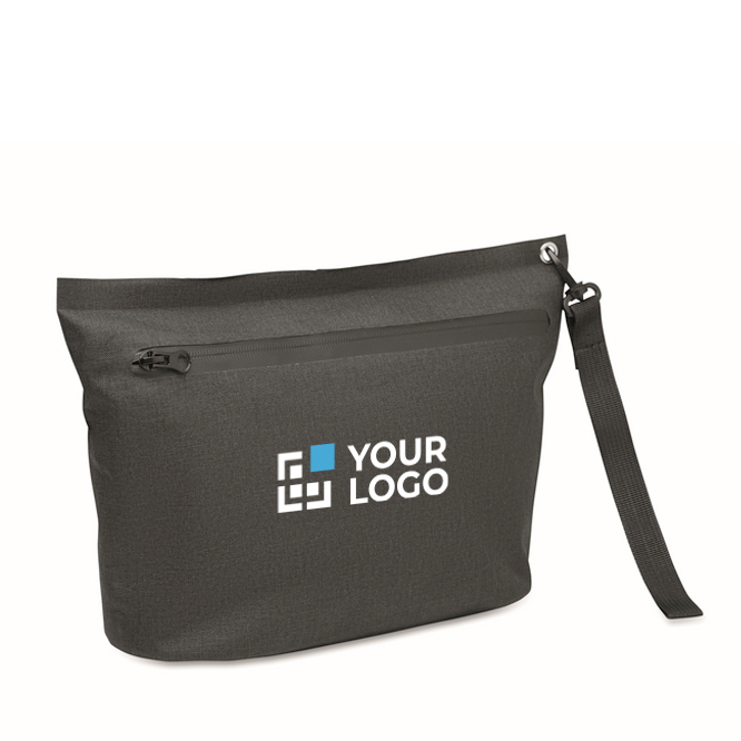 Pochette RPET étanche pour documents avec une dragonne