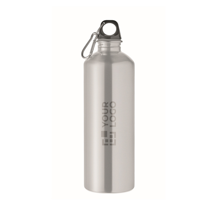 Bouteille en acier inoxydable recyclé avec mousqueton 1 L