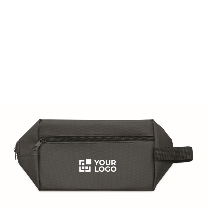 Trousse de toilette en polyester RPET 600D avec poignée et zip