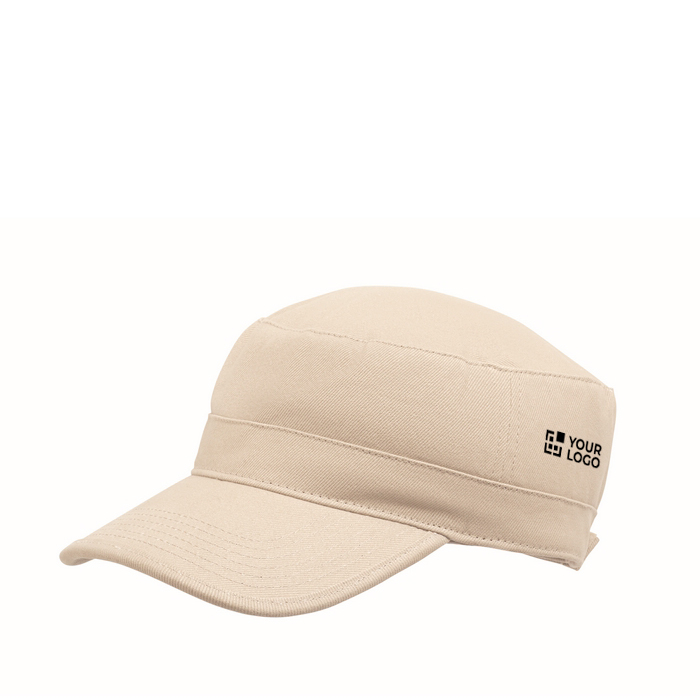 Casquette militaire en coton brossé avec velcro 260 g/m²