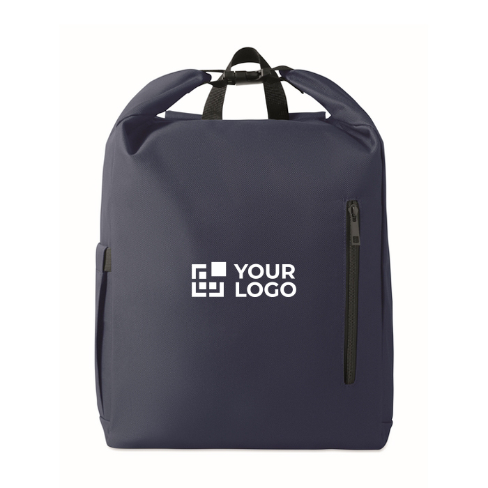 Sac à dos roll-top en RPET pour PC avec poche latérale élastique 15''