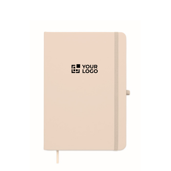 Carnet A5 à couverture rigide en similicuir recyclé, pages lignées