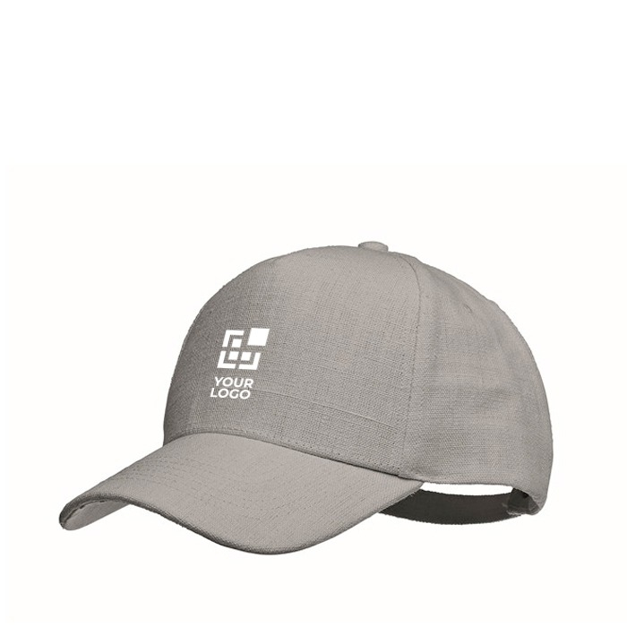 Casquette écologique en chanvre vue avec zone d'impression