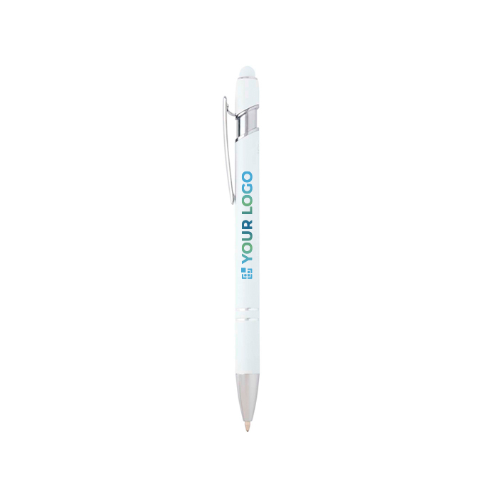 Stylo en aluminium recyclé avec finition argentée, encre noire