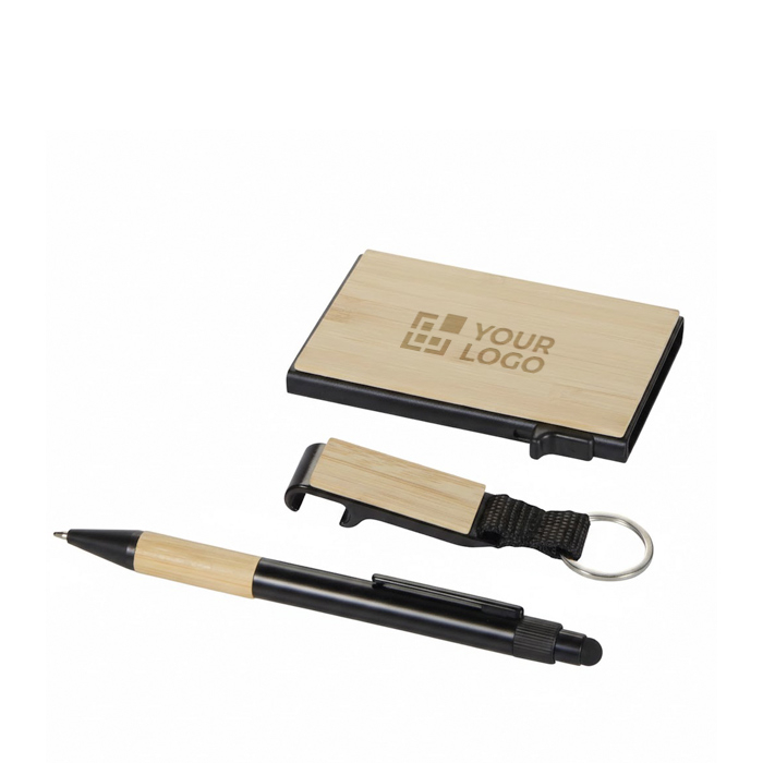 Coffret cadeau d’entreprise avec stylo, porte-cartes et porte-clés