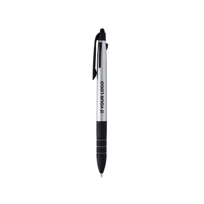 Stylo 3 en 1 avec stylet et 3 encres, finition métallique