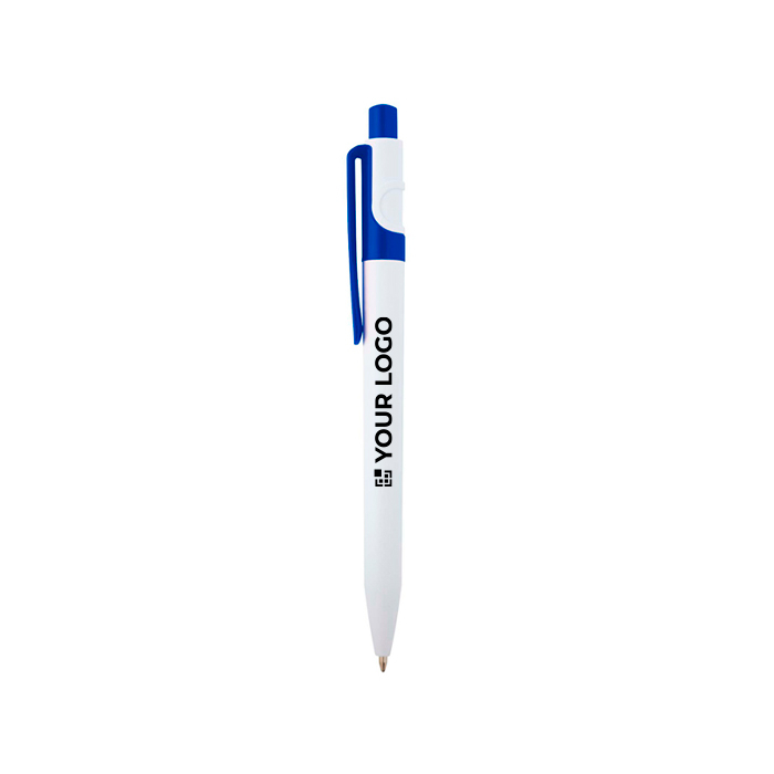 Stylo sophistiqué en plastique recyclé bicolore, encre bleue