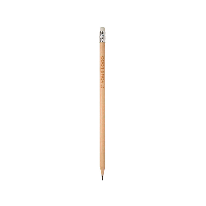 Crayon en bois de peuplier avec gomme et mine en graphite