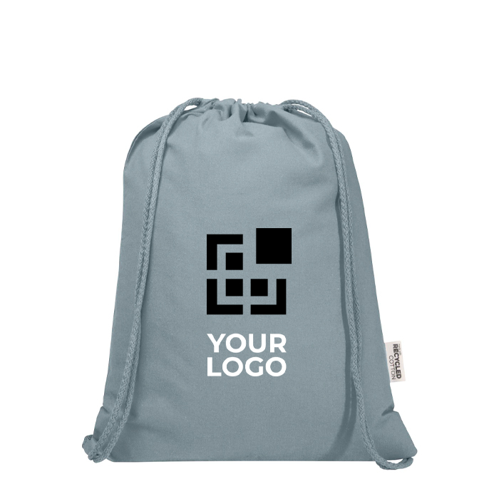 Sac à cordons en coton recyclé et RPET 5 L 140 g/m²