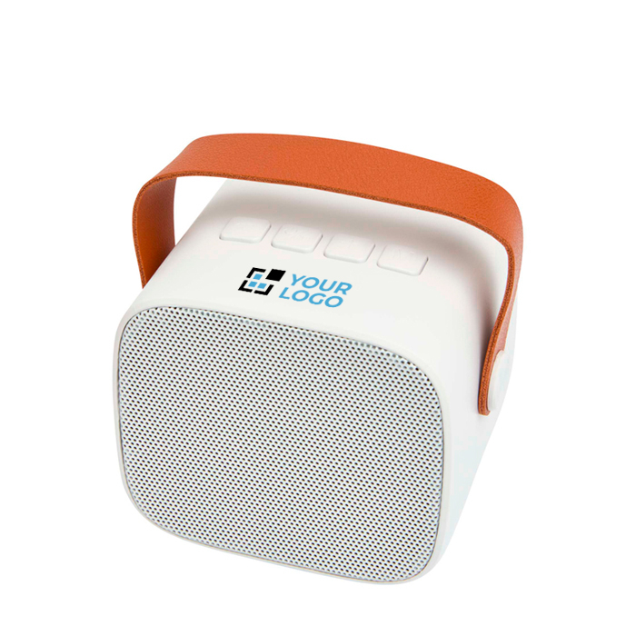 Enceinte sans fil en plastique recyclé avec sangle en cuir 3W