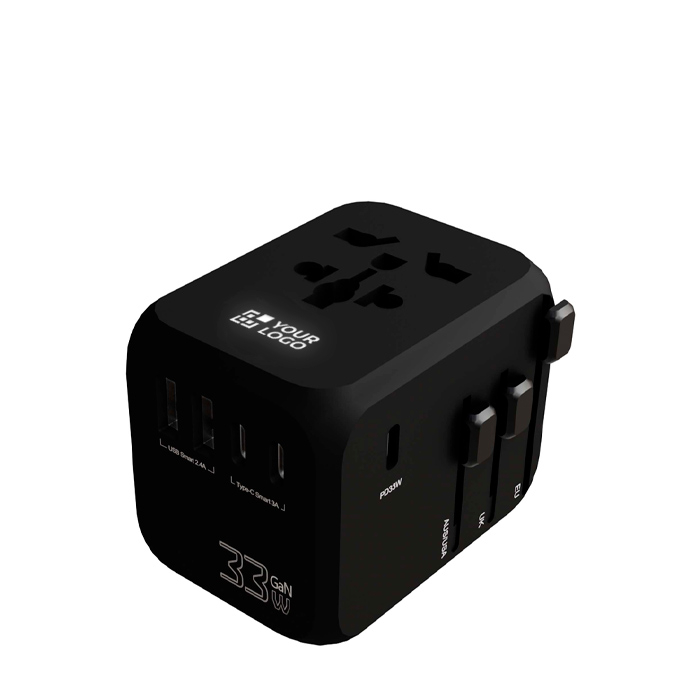 Adaptateur voyage personnalisable charge rapide GaN 33 W