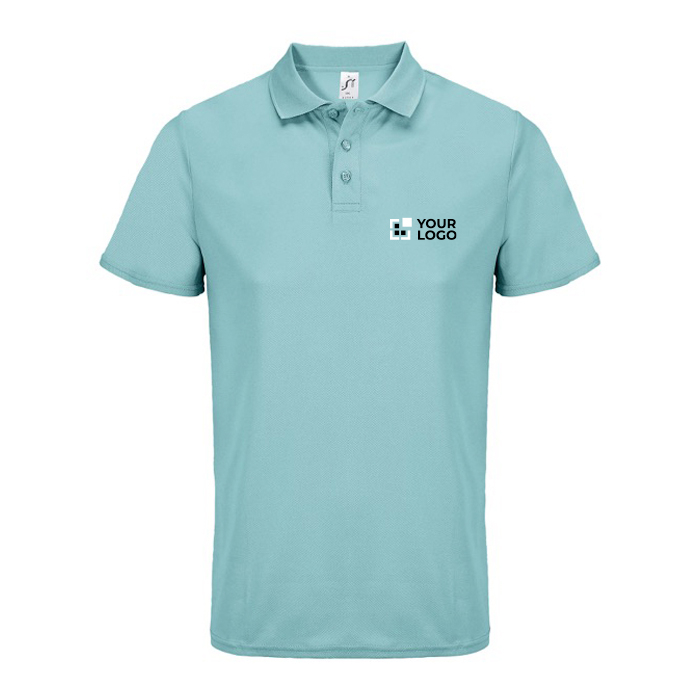 Polo sportif polyester recyclé manches courtes 3 boutons